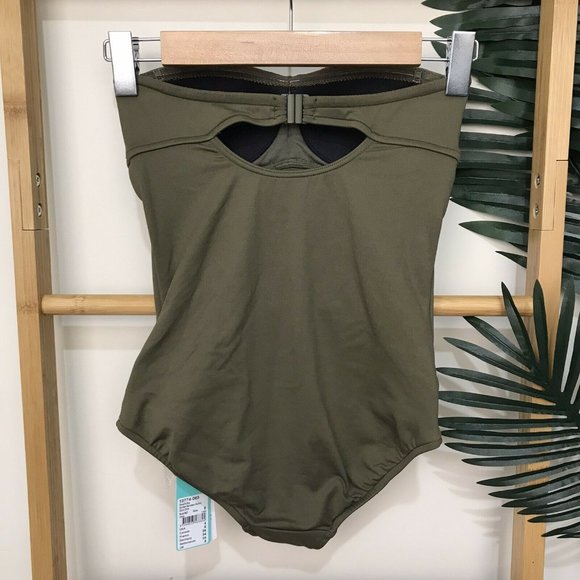 Seafolly Olive Green Swimsuit One Piece Halter - Picture 3 of 12